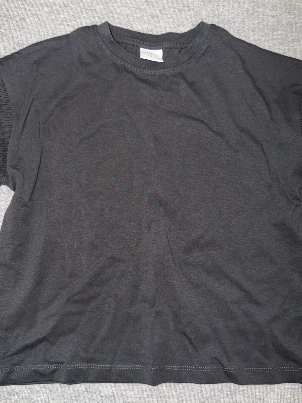 Zara Girls Grey Crew Neck Shirt